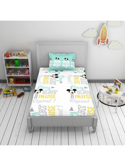 CORE Designed by SPACES - Disney Cotton Machine Washable Great Value Single Bedsheet - Lt Green