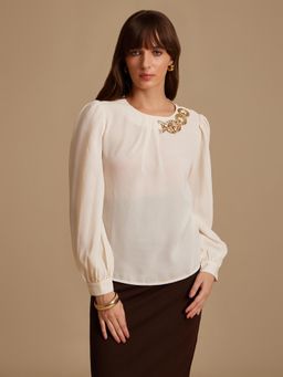 Kazo - Dixie Off White Solid Top