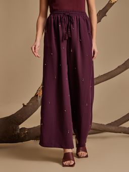 Kazo - Zoe Wine Solid Pull On Pants