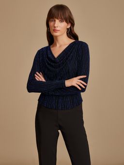 Kazo - Scottie Blue Textured Top