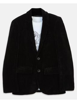 CHARCHIT - Boys Black Regular Fit Textured Blazer & T-shirt