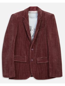 CHARCHIT - Boys Magenta Regular Fit Textured Blazer & T-shirt