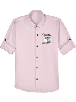 CHARCHIT - Boys Lavender Full Sleeves Graphic Printed Shirt