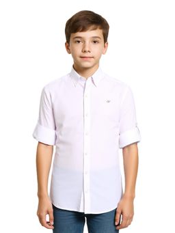 CHARCHIT - Boys White Full Sleeves Solid Shirt