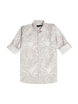 CAVIO - Boys Beige Full Sleeves Printed Casual Shirt