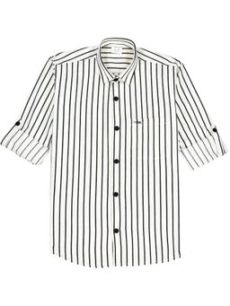 CAVIO - Boys Black Full Sleeves Striped Shirt