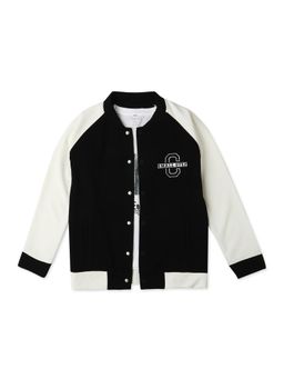 CAVIO - Boys Black Full Sleeves Colorblock Jacket & T-shirt