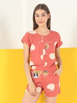 Sweet Dreams - Womens Printed Jumpsuit Pink