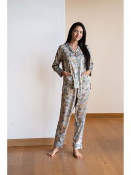 Forty Winks - Timeless Terrazzo Basil Satin Nightsuit