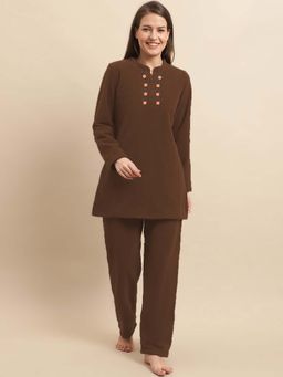 Aerowarm - Aero warm Winter Fleece Nightsuit Brown