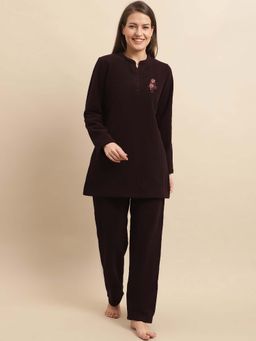 Aerowarm - Aero warm Winter Fleece Nightsuit Brown