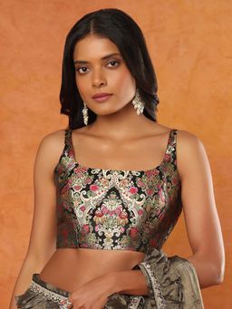 SALWAR STUDIO - Multi-Color Ethnic Printed Sleeveless Readymade Blouse