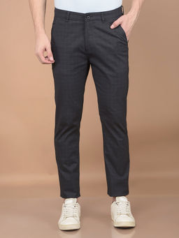 CRIMSOUNE CLUB - Men Black Checked Trouser