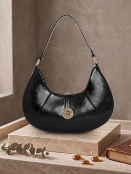 ESBEDA - Women Black Eclipse Curve Handbag (S)