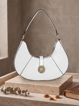 ESBEDA - Women White Eclipse Curve Handbag (S)