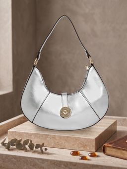 ESBEDA - Women Silver Eclipse Curve Handbag (S)