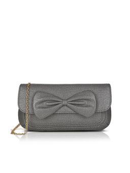 Lavie - Women Grey Zia Bow Envelope Clutch with Detachable Chain (M)
