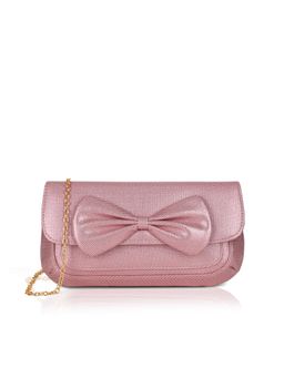 Lavie - Women Pink Zia Bow Envelope Clutch with Detachable Chain (M)