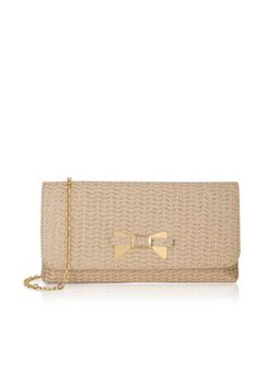 Lavie - Women Gold Evlin Bow Spark Envelope Clutch with Detachable Chain (M)
