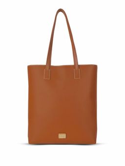 HIE - Women Tan Soha Coffee Brown Tote Bag (M)