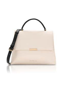 Lavie Signature - Women Aspen Off White Satchel Bag with Detachable Strap (M)