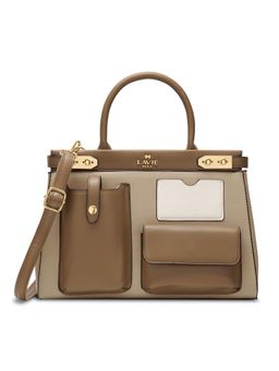 Lavie Paris - Women Beige-Brown Handbag with Detachable Strap (L)