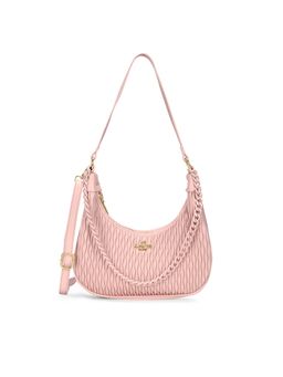 Lavie Paris - Women Pink Pli Elite Cres Shoulder Bag with Detachable Strap (M)