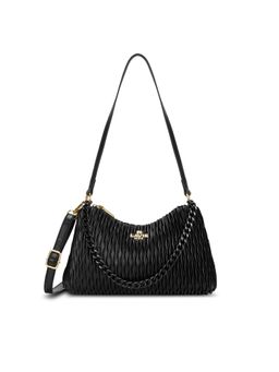 Lavie Paris - Women Black Pli Elite Shoulder Bag with Detachable Strap (M)