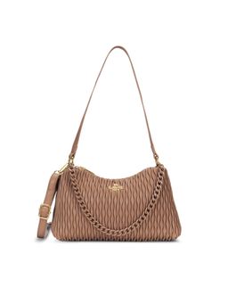 Lavie Paris - Women Brown Pli Elite Shoulder Bag with Detachable Strap (M)