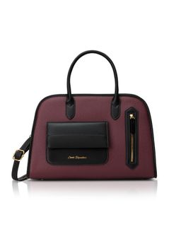 Lavie Signature - Women Maroon Satchel Bag with Detachable Strap (M)