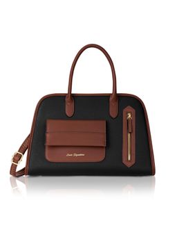 Lavie Signature - Women Black Satchel Bag with Detachable Strap (M)
