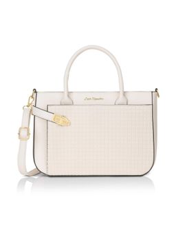 Lavie Signature - Women Off White Astoria Satchel Bag with Detachable Strap (M)