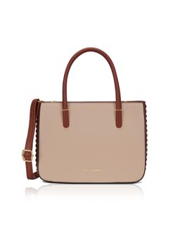Lavie Signature - Women Beige Maple Satchel Bag with Detachable Strap (S)