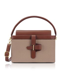 Lavie Signature - Women Zion Tan-Beige Satchel Bag with Detachable Strap (S)