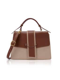 Lavie Signature - Women Beige Ashby Satchel Bag with Detachable Strap (S)