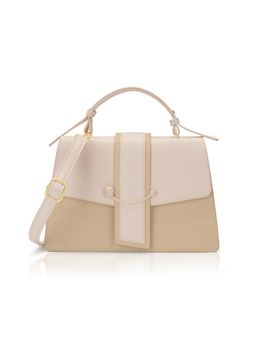 Lavie Signature - Women Off White Ashby Satchel Bag with Detachable Strap (S)