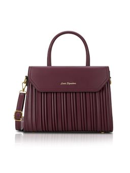 Lavie Signature - Women Austin Maroon Satchel Bag with Detachable Strap (M)