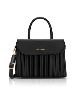 Lavie Signature - Women Austin Black Satchel Bag with Detachable Strap (M)