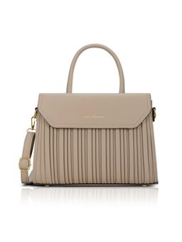 Lavie Signature - Women Austin Beige Satchel Bag with Detachable Strap (M)