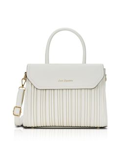 Lavie Signature - Women Austin Off White Satchel Bag with Detachable Strap (M)