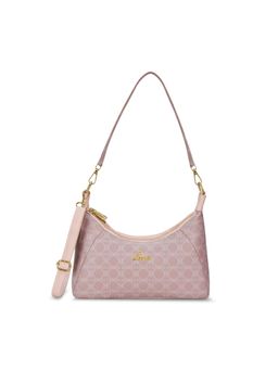 Lavie - Women Pink Monogram Printed Shoulder Bag with Detachable Strap (S)