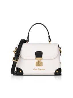 Lavie Signature - Women Off White-Black Satchel Bag with Detachable Strap (Xs)