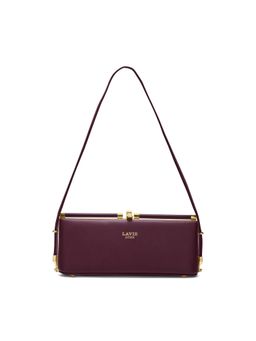 Lavie Luxe - Women Wine Parallel Solid Satchel Bag (S)