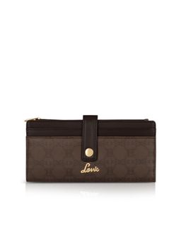 Lavie - Women Brown Monogram Printed Safiya Bi-Fold Zip Wallet (M)
