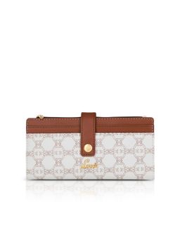 Lavie - Women Off White Monogram Printed Safiya Bi-Fold Zip Wallet (M)