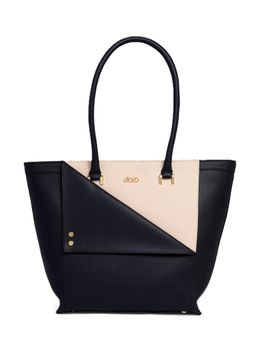 Everpret - Women Black-Beige Kojo Faux Leather Tote Bag with Pouch