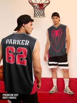 The Souled Store - Official Spider-Man: Parker Easy Fit Black T-Shirt