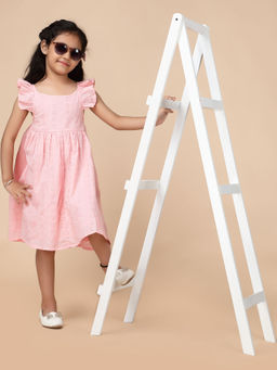 Kasya - Cotton Round Neck Sleeveless Pink Dress