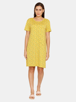 Zivame - Z Fun Knit Poly Loungewear Dress Ceylon Yellow