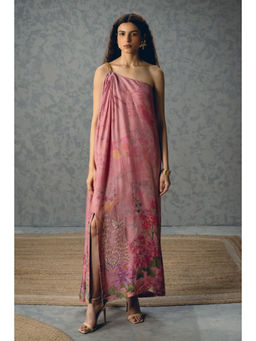 Paulmi & Harsh - Penelope Women's Silk Pink Sleeveless Dress